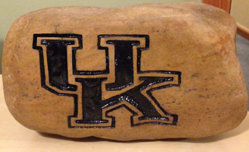 UK college logo rock engraved