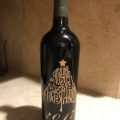 merry christmas etched wine bottle