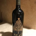 merry christmas etched wine bottle