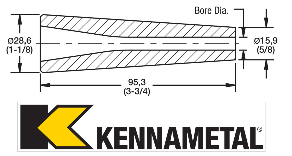 Kennametal Premium Grade Various Sizes Large Ceramic Sandblaster Nozzle Tip C1 