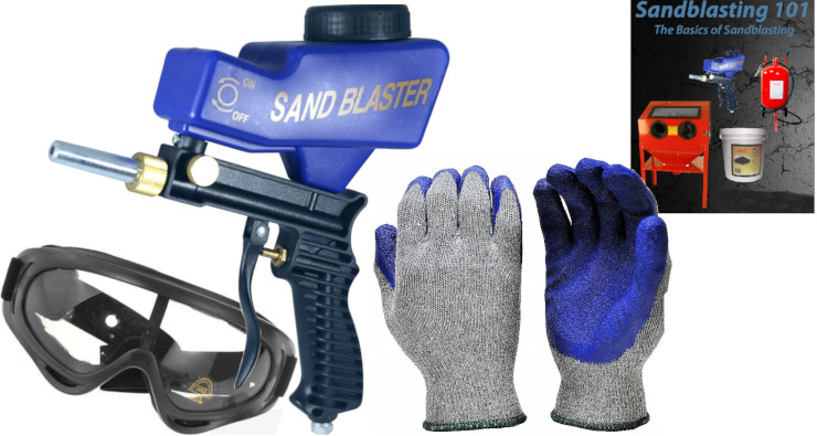 Portable gravity-fed sandblaster system